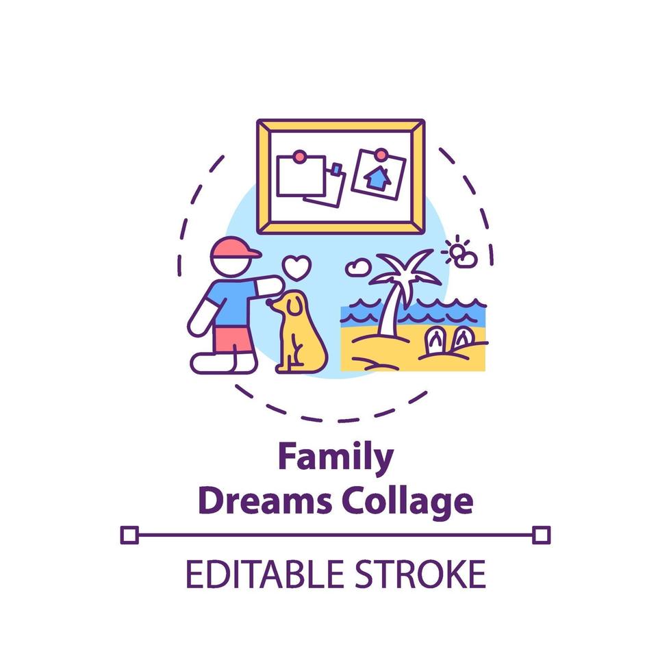 Family dreams collage concept icon vector