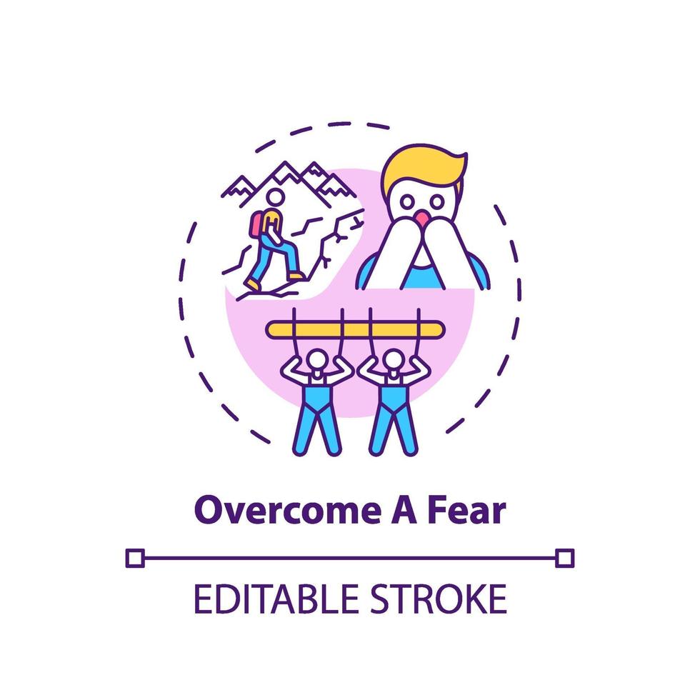 Overcome a fear concept icon vector