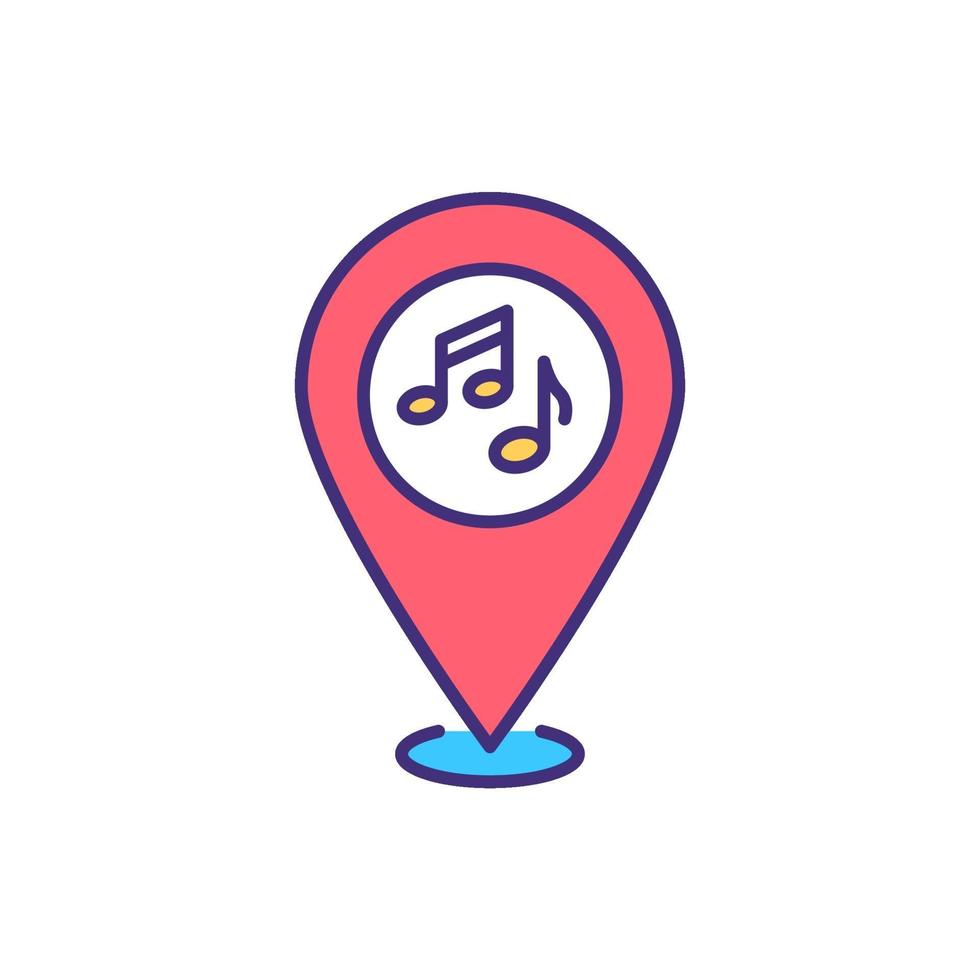Local live music and clubs RGB color icon vector