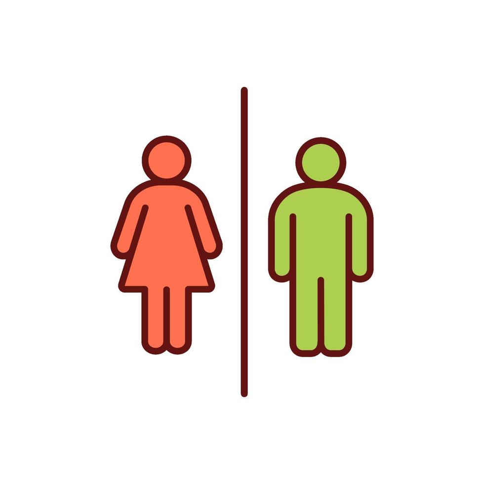 Restroom access RGB color icon vector