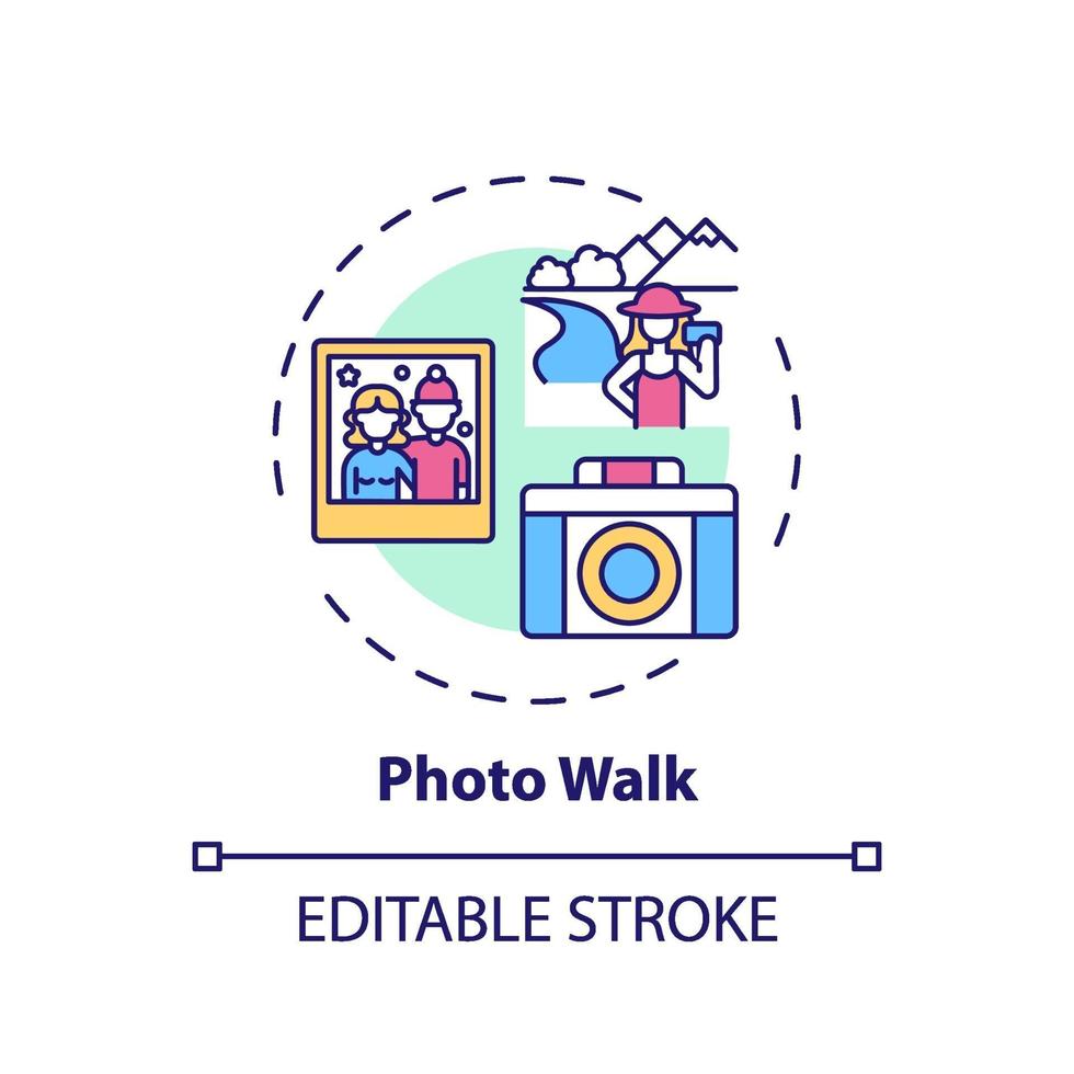 icono de concepto de paseo fotográfico vector