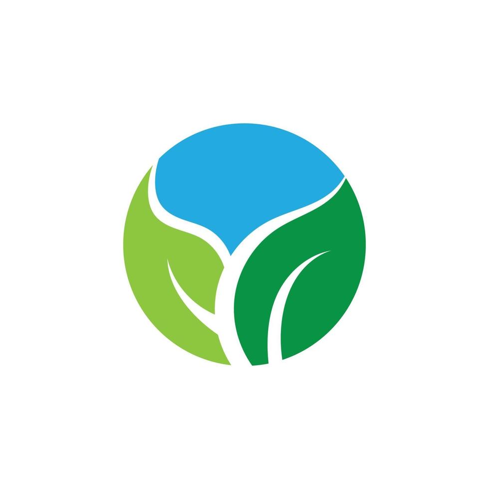 logotipos de la ecología de la hoja del árbol verde vector