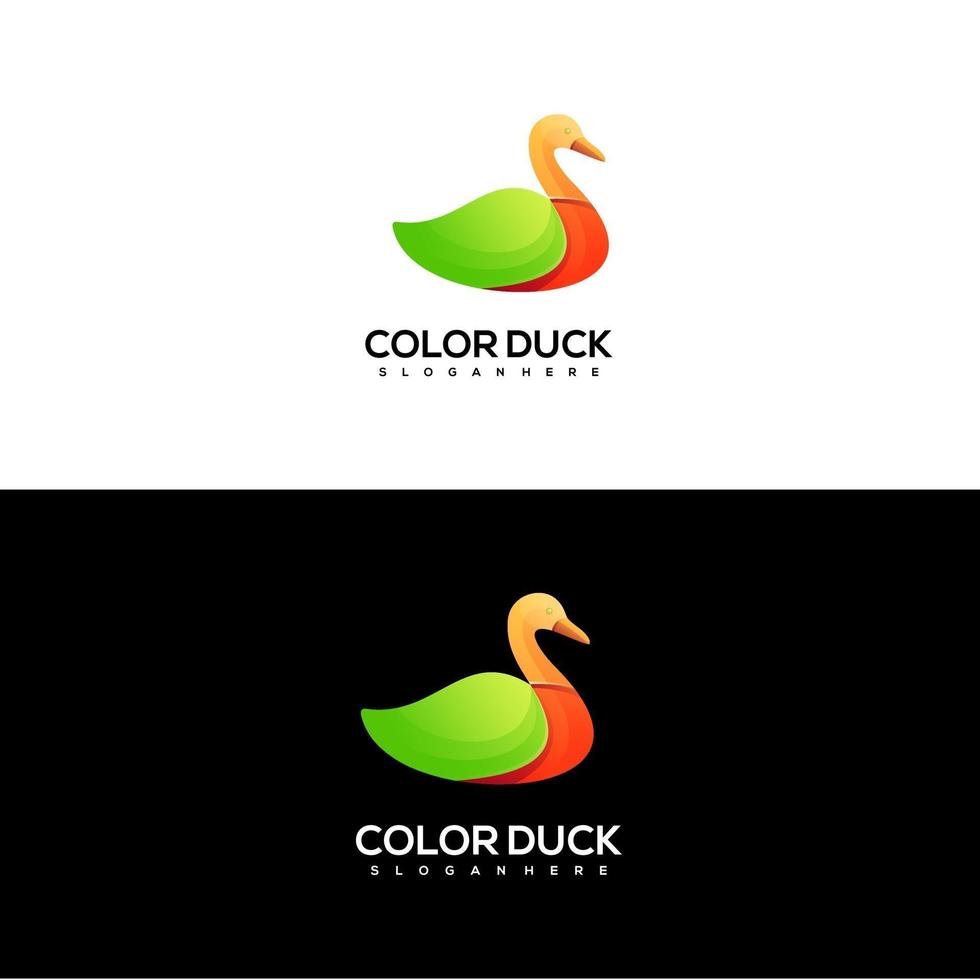 logo pato colorido degradado vector