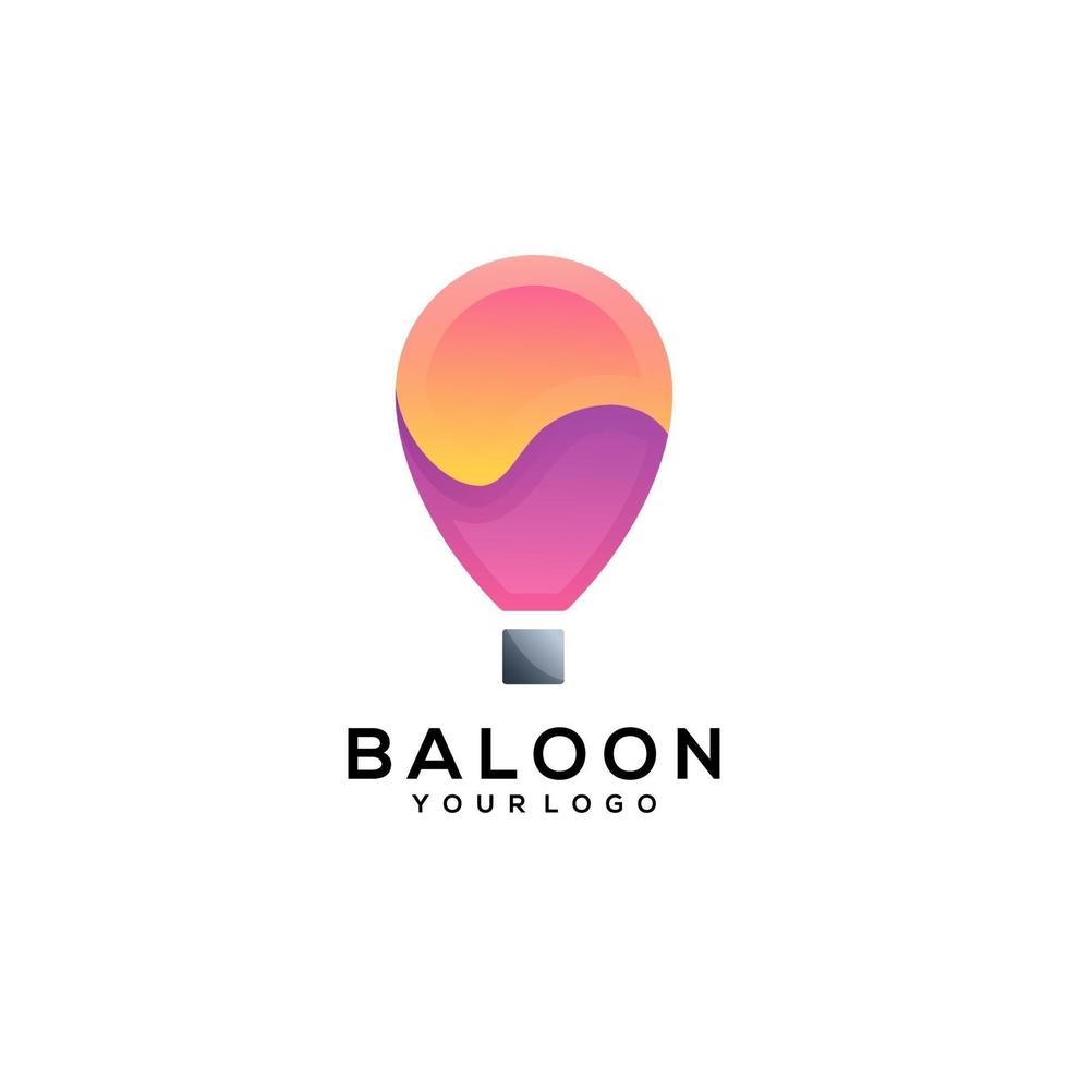 Logo balloon colorful gradient vector
