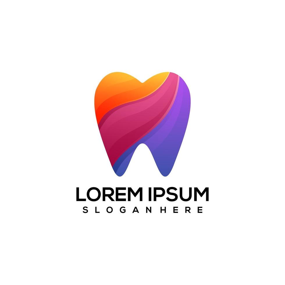 Logo dental colorful gradient vector