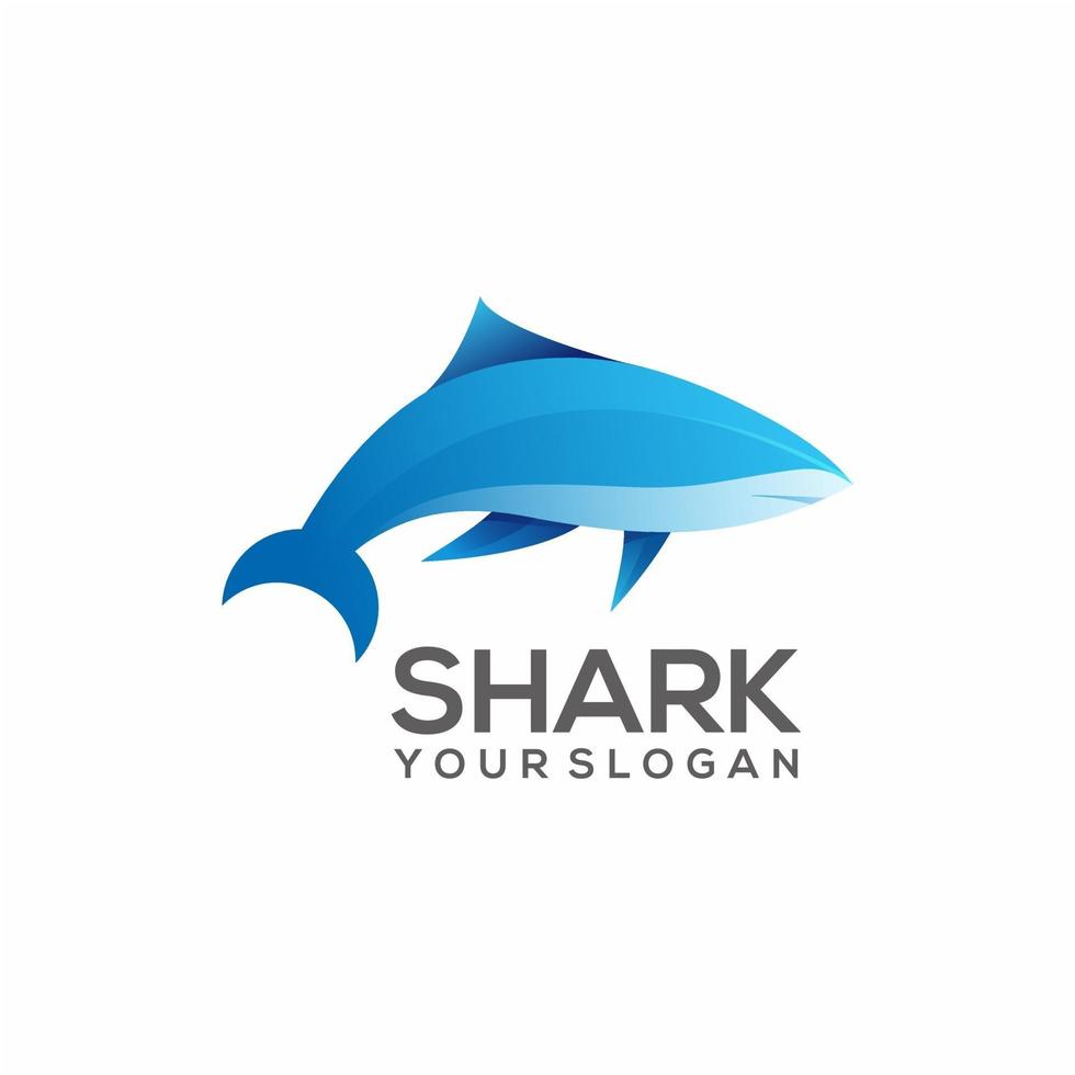 Logo shark colorful gradient vector