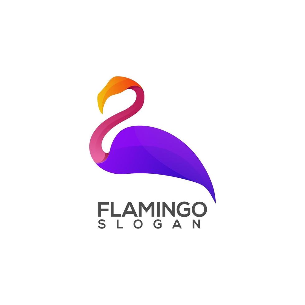 Flamingo Logo Colorful Vector Design Template