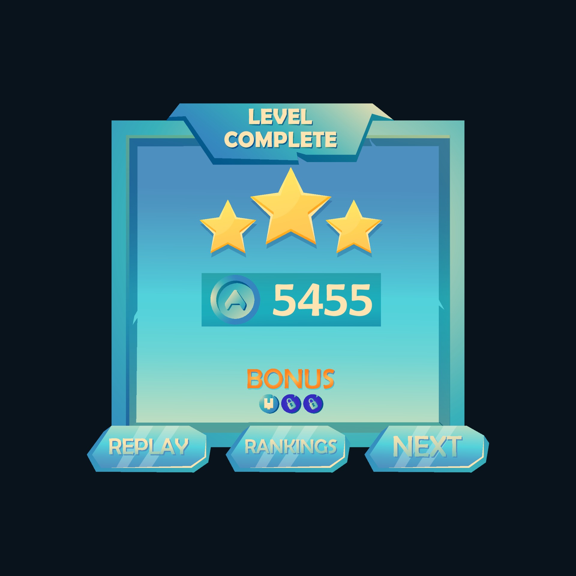 Fantasy Game Ui Pop Up Level Complete Pop Up For 2d Games Vector Illustration 215 Vector Art At Vecteezy