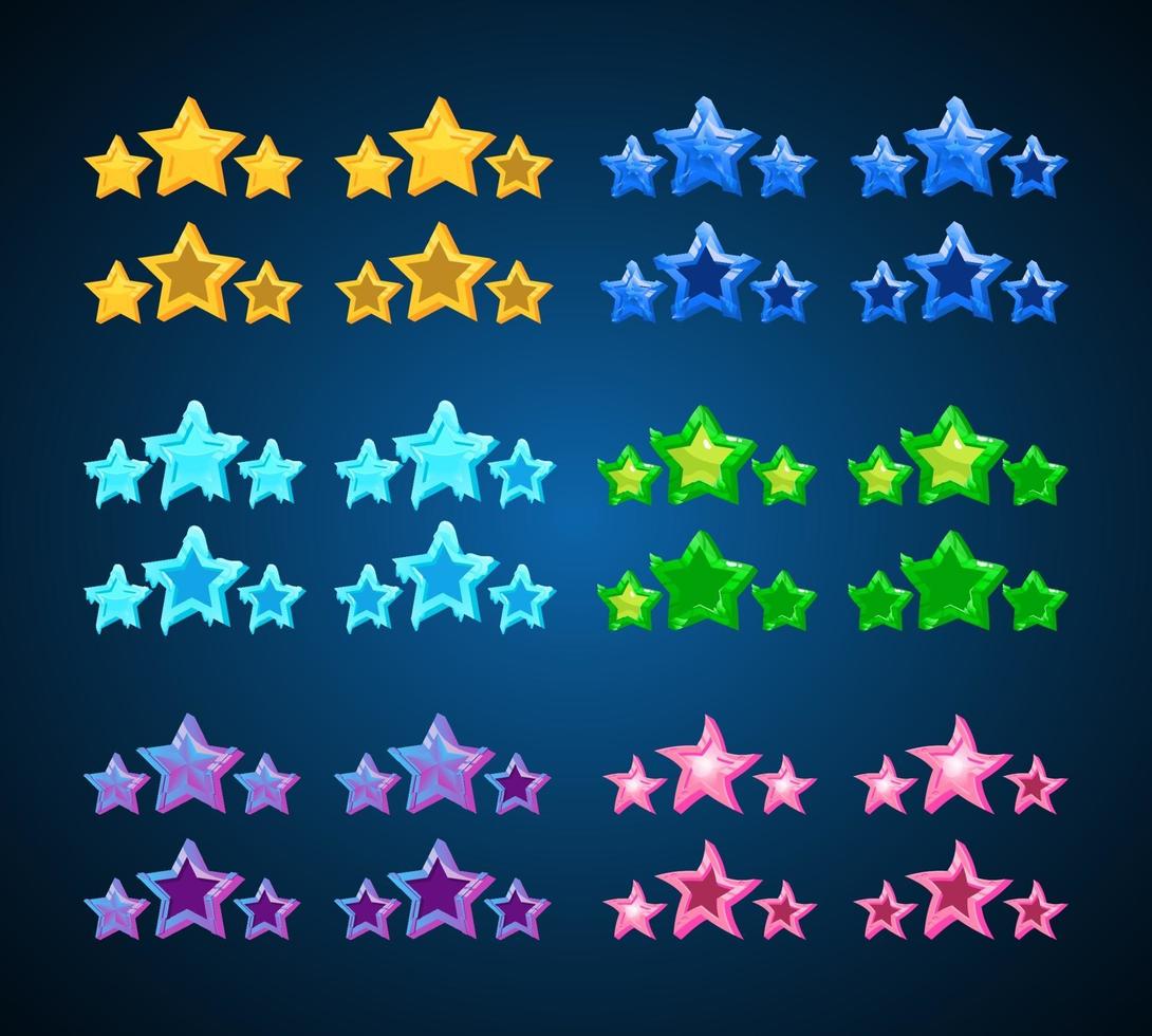 Conjunto de iconos de juegos de estrellas, elemento para juegos 2d ilustración vectorial vector