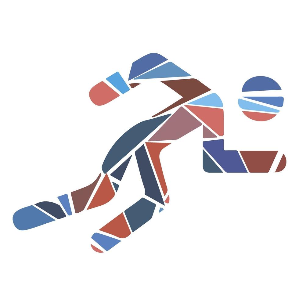 icono de mosaico de deporte plano - corriendo. moderno vector