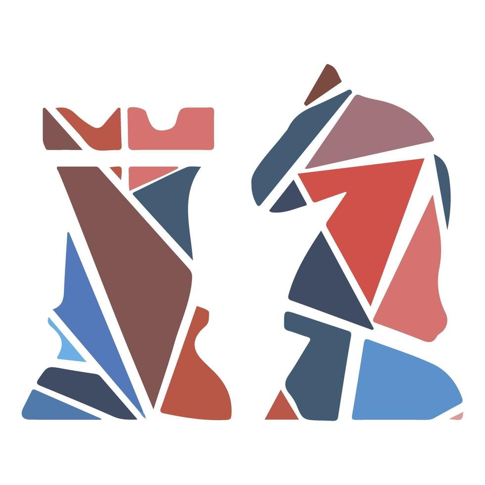 Mosaic flat sport icon - chess. Modern vector