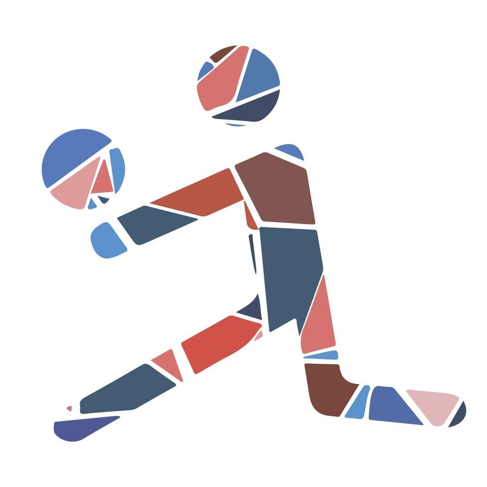 icono de mosaico de deporte plano - voleibol. moderno vector