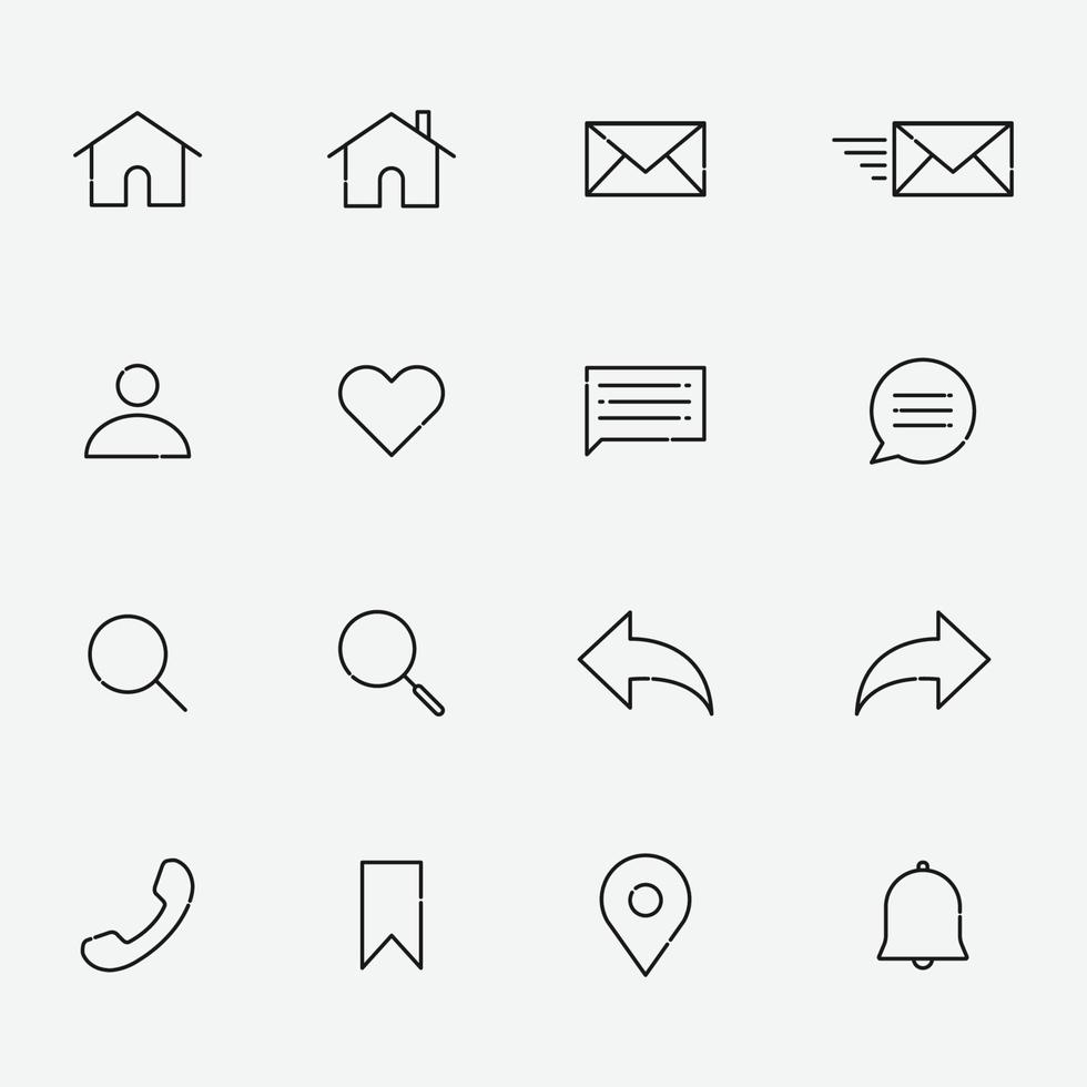 Set of user interface vector icon. ui symbols for website and mobile app