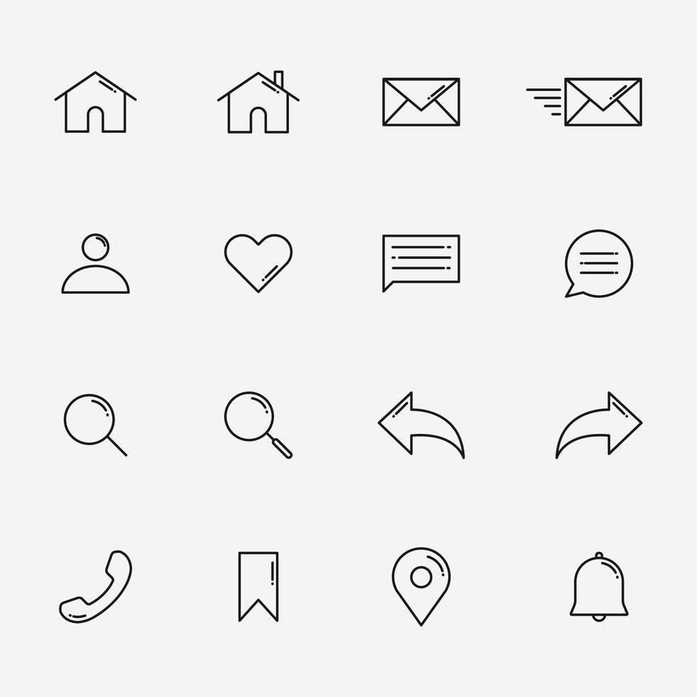 Set of user interface vector icon. ui symbols for website and mobile app