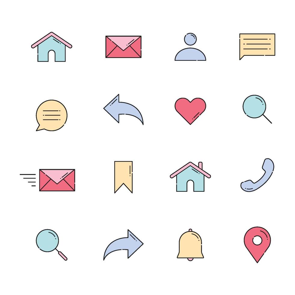 Set of user interface vector icon. ui symbols for website and mobile app