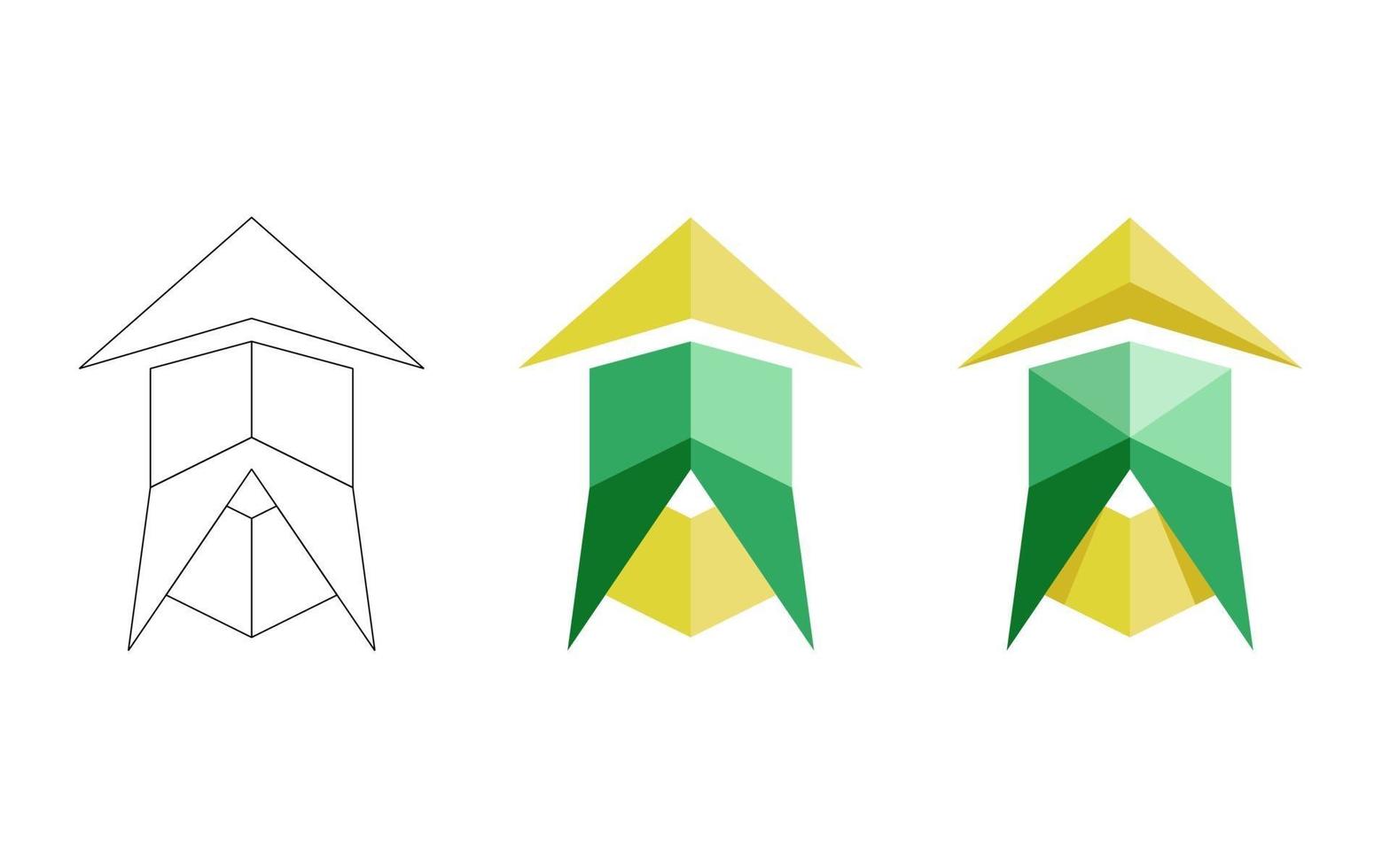 Polygonal, flat and contour arrows set isolated on a white background vector