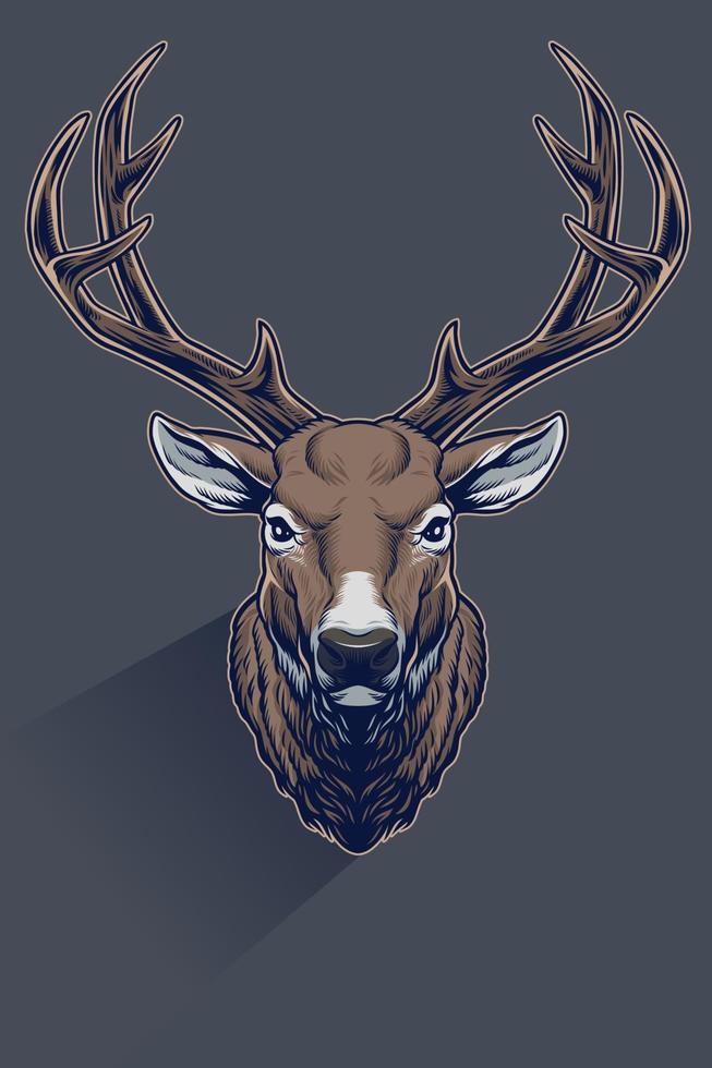 Realistic Whitetail Deer Head vector