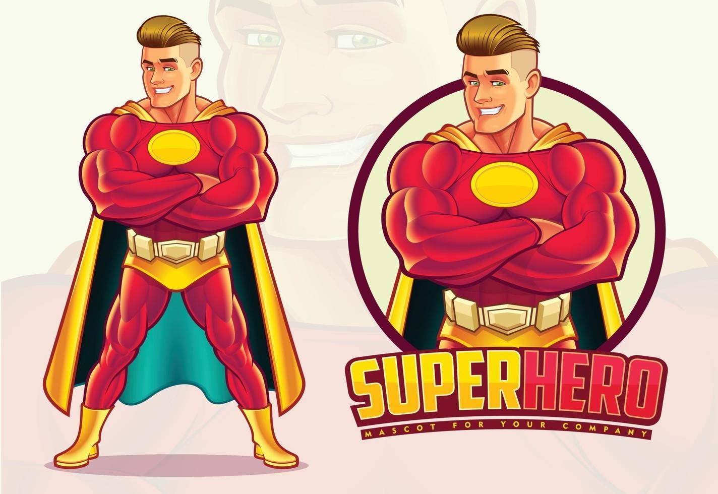 Handsome Superhero mascot vector