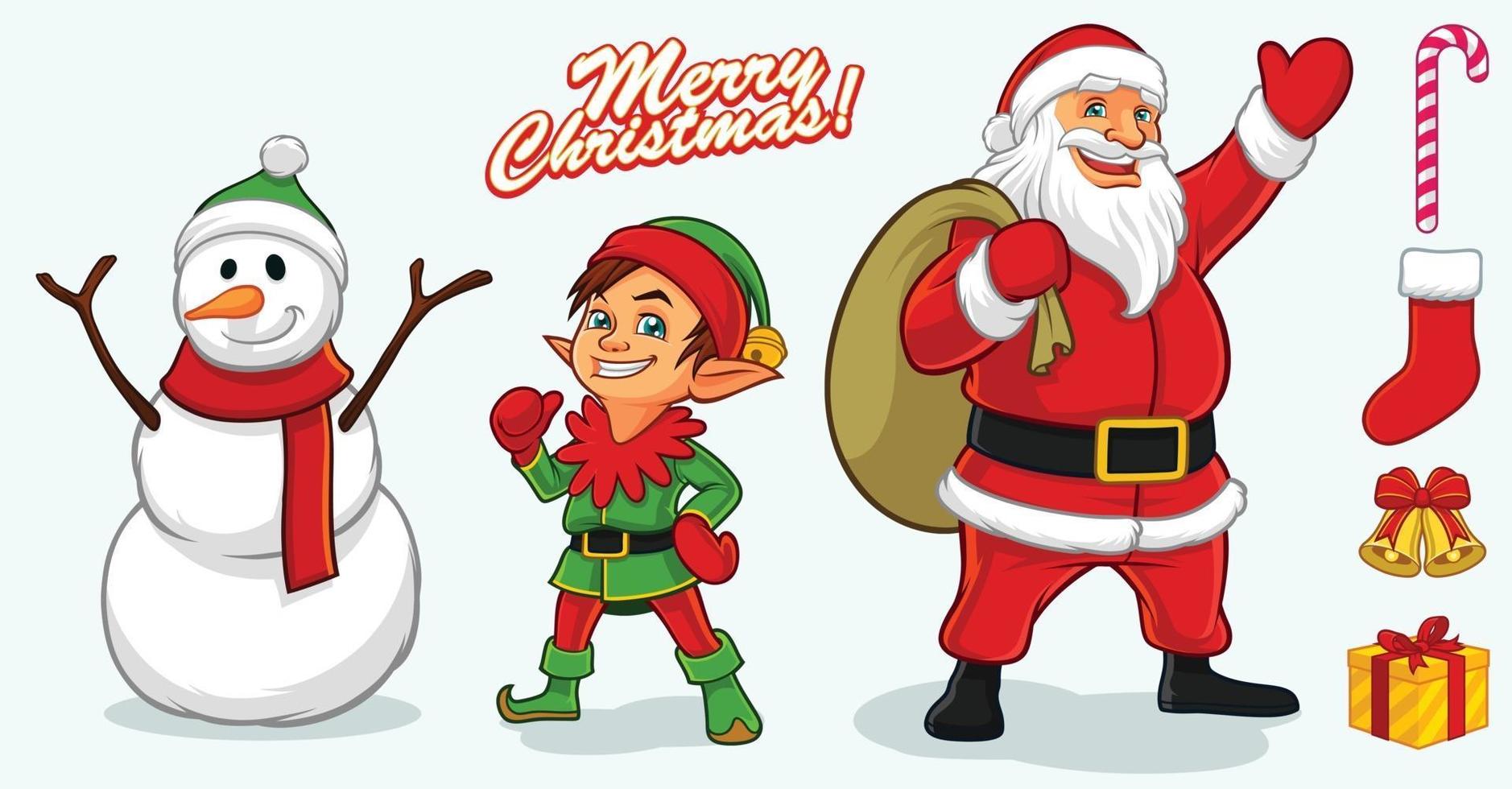 Santa mascot design elements vector