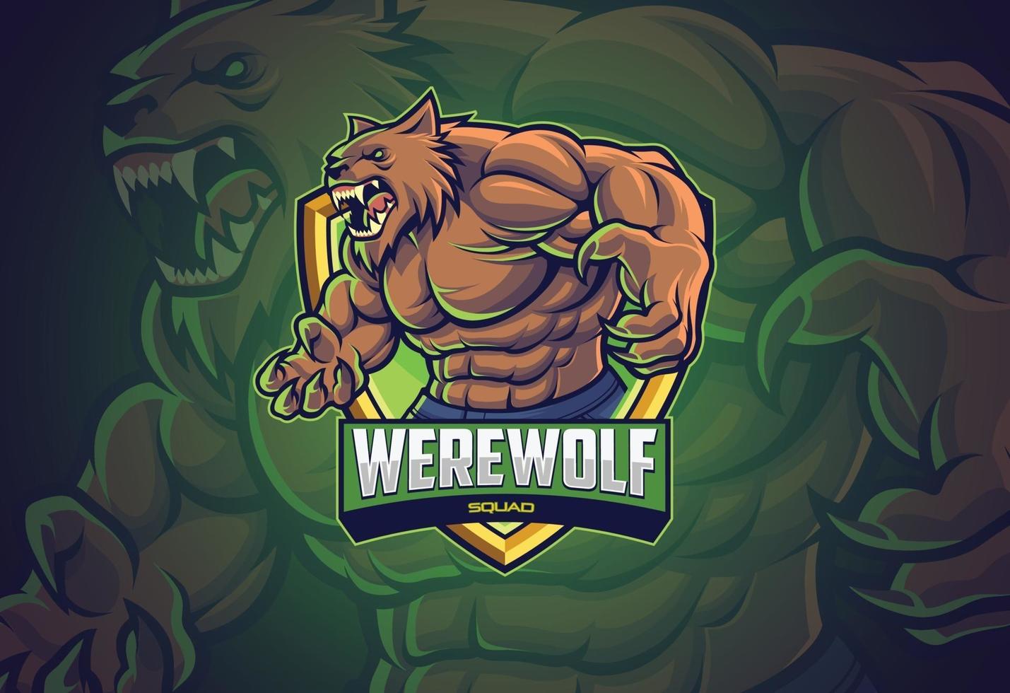 Werewolf esports logo design for your team vector