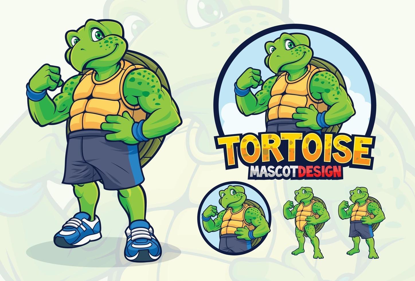 Turtle mascot design for companies or sport teams vector
