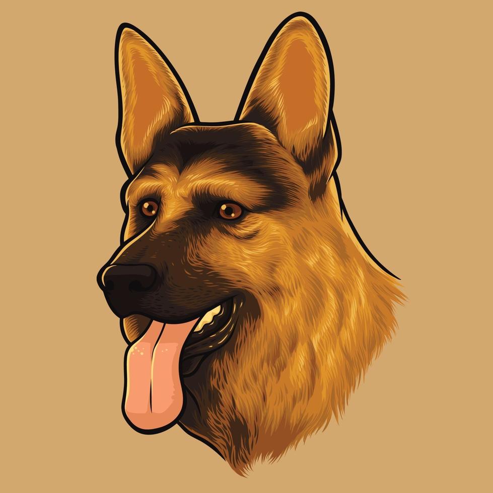 German Shepherd Dog Portrait vector