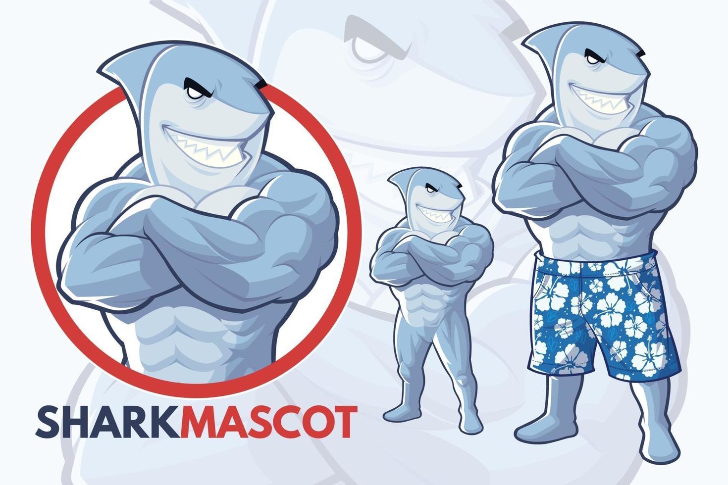 Shark mascot design vector