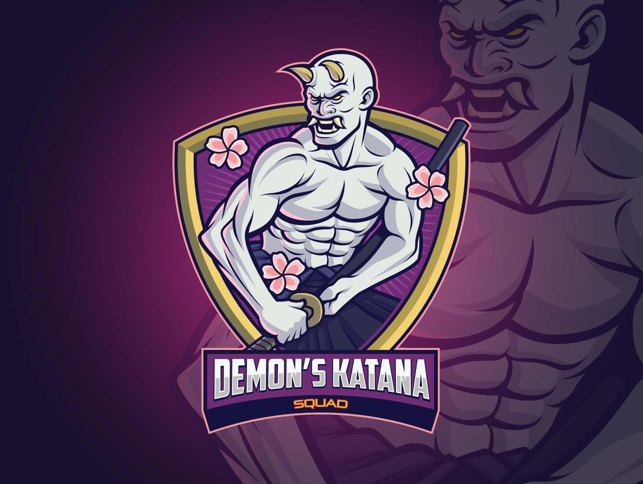 Hannya Demon Esports logo design for your squad vector