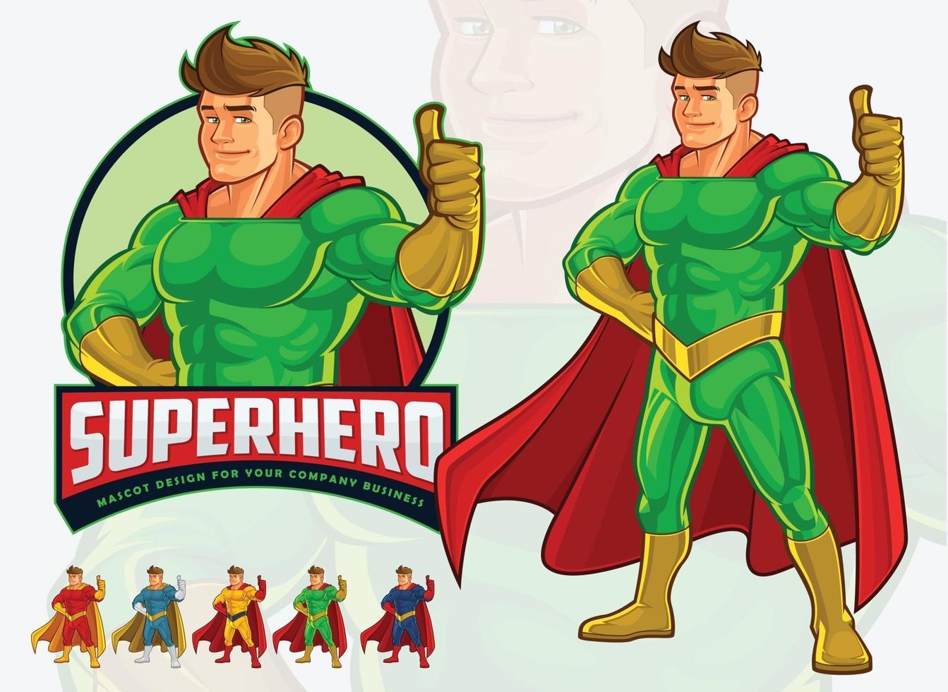 Superhero mascot design for business vector