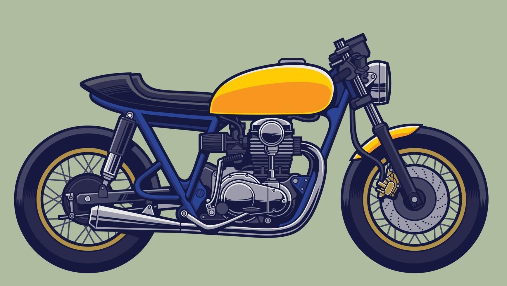 Naked Cafe Racer Motorcycle Bobber style vector