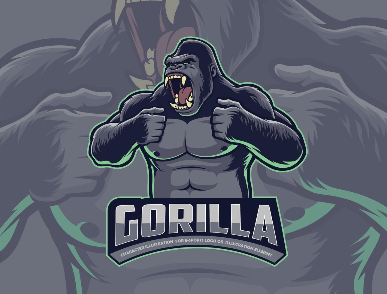 Gorilla Beating Chest vector