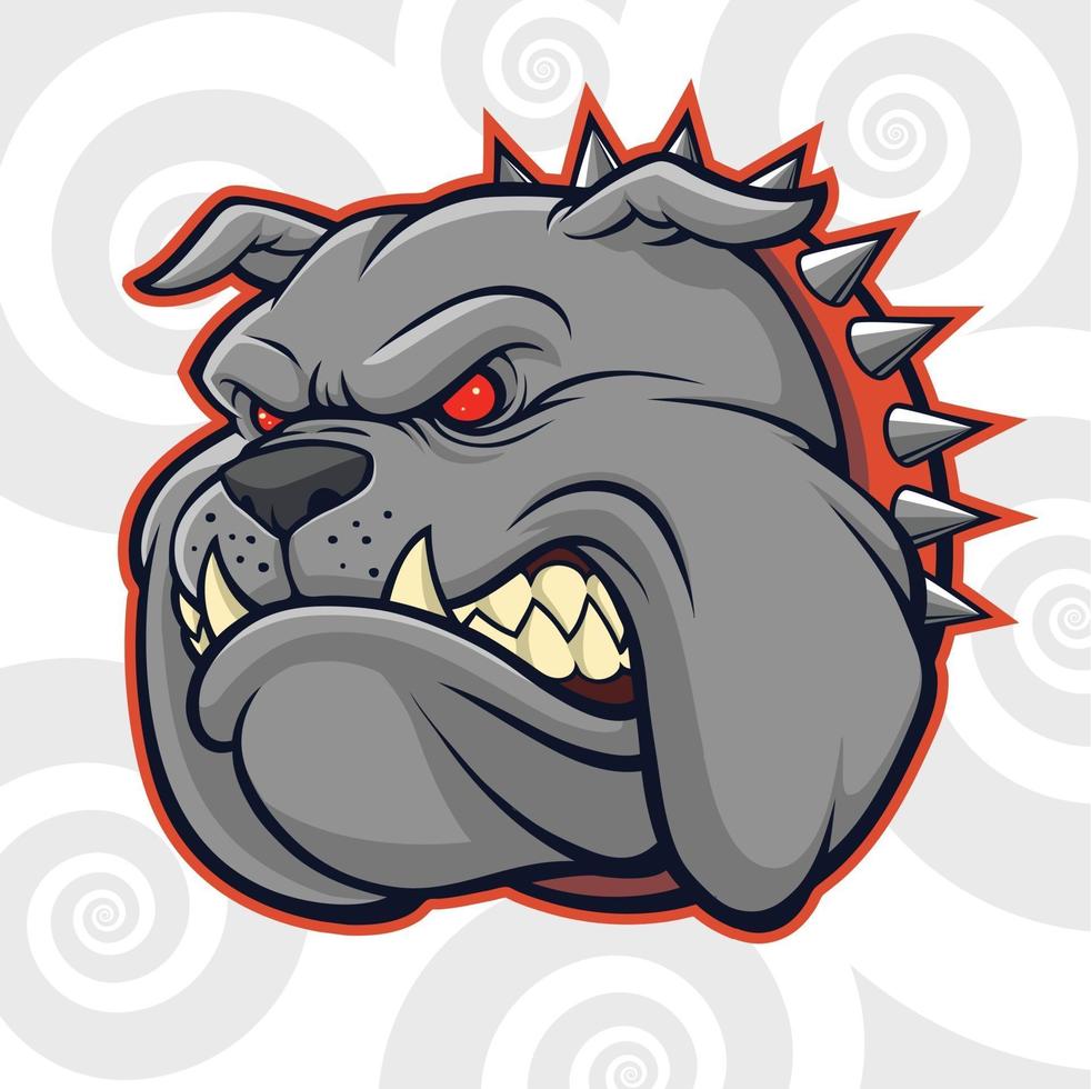 Angry bulldog head with spikes vector