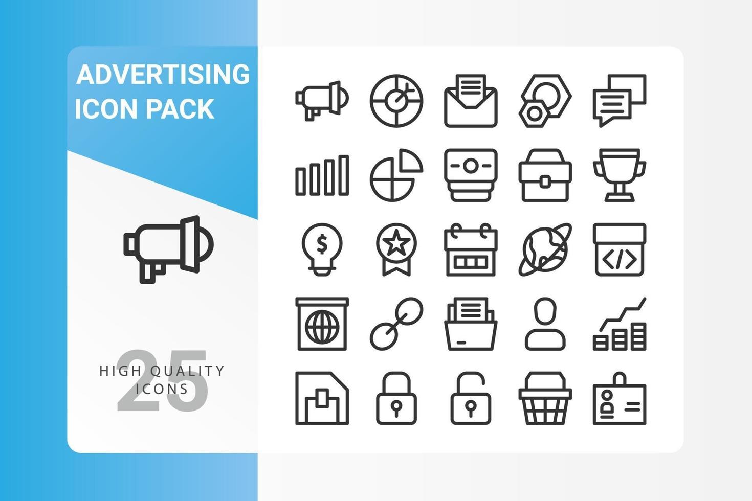 Advertising icon pack for your web site design, logo, app, UI vector