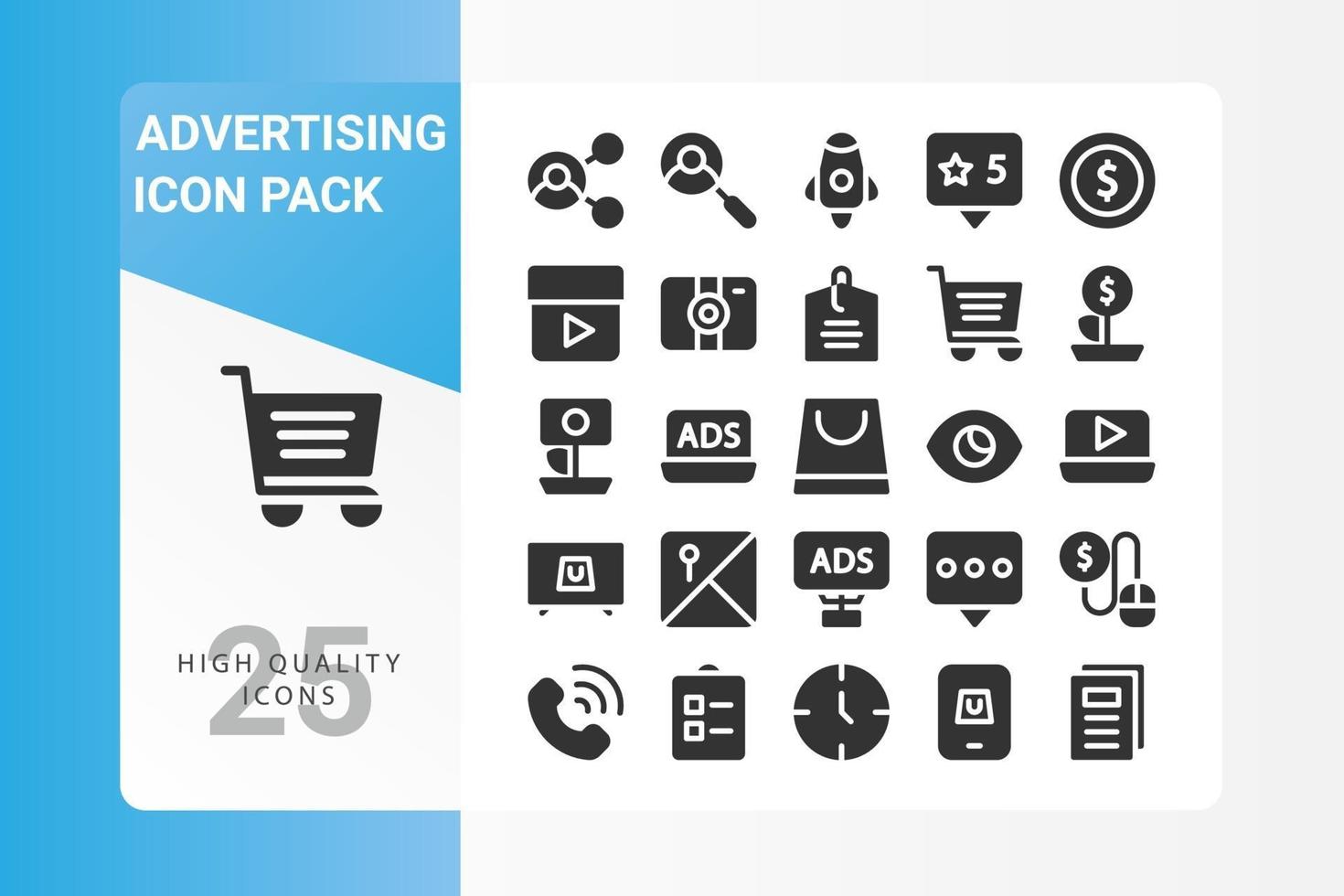 Advertising icon pack for your web site design, logo, app, UI vector