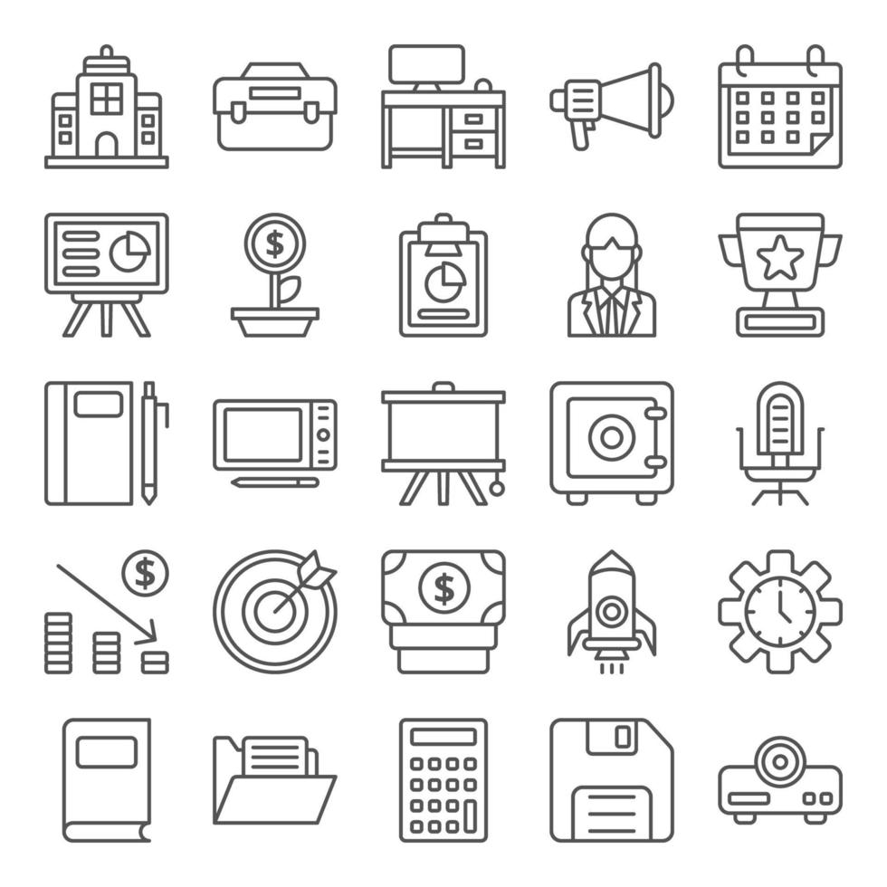 paquete de iconos de espacio de trabajo vector