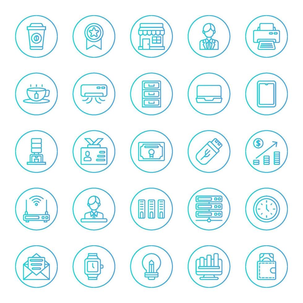 paquete de iconos de espacio de trabajo vector