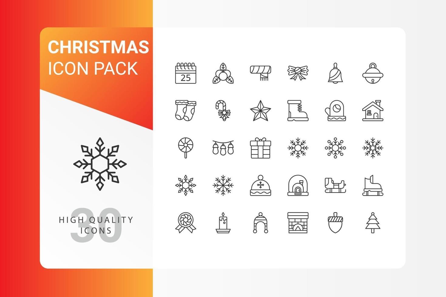 Christmas icon pack for your web site design, logo, app, UI vector