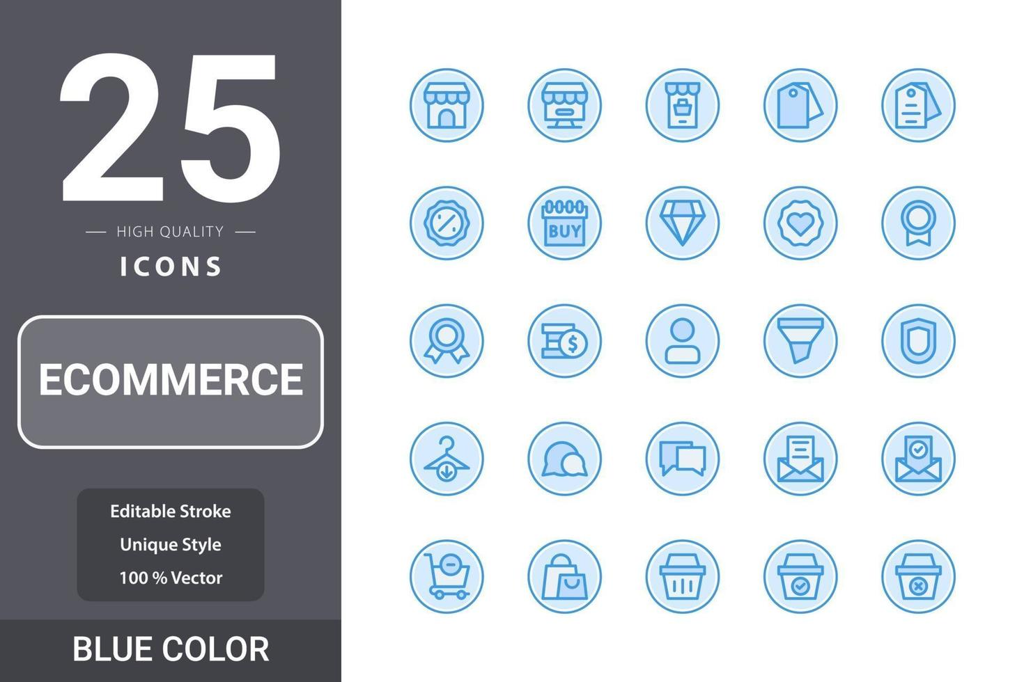 Ecommerceicon pack for your web site design, logo, app, UI. Ecommerce icon blue color design vector