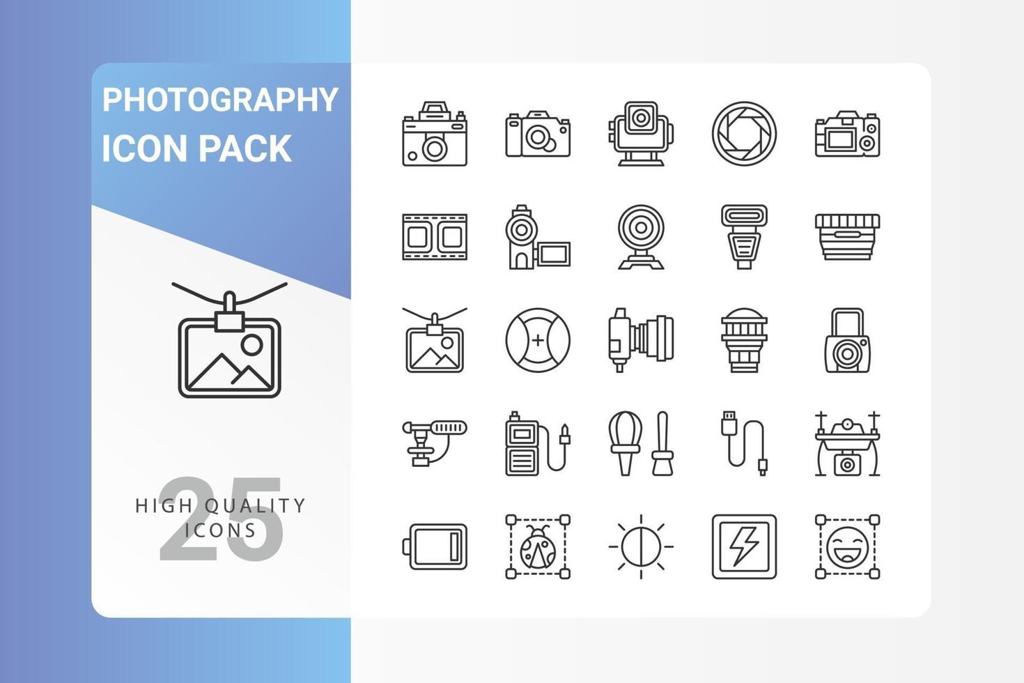 Photography icon pack for your web site design, logo, app, UI vector