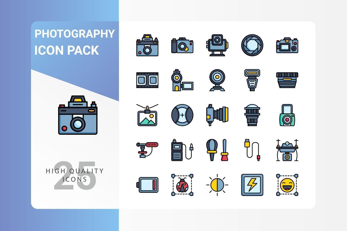 Photography icon pack for your web site design, logo, app, UI vector