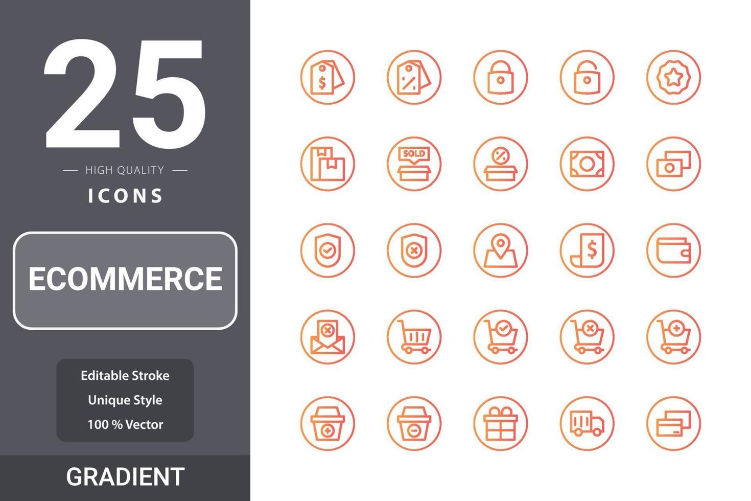 E-commerce icon pack for your web site design, logo, app, UI vector