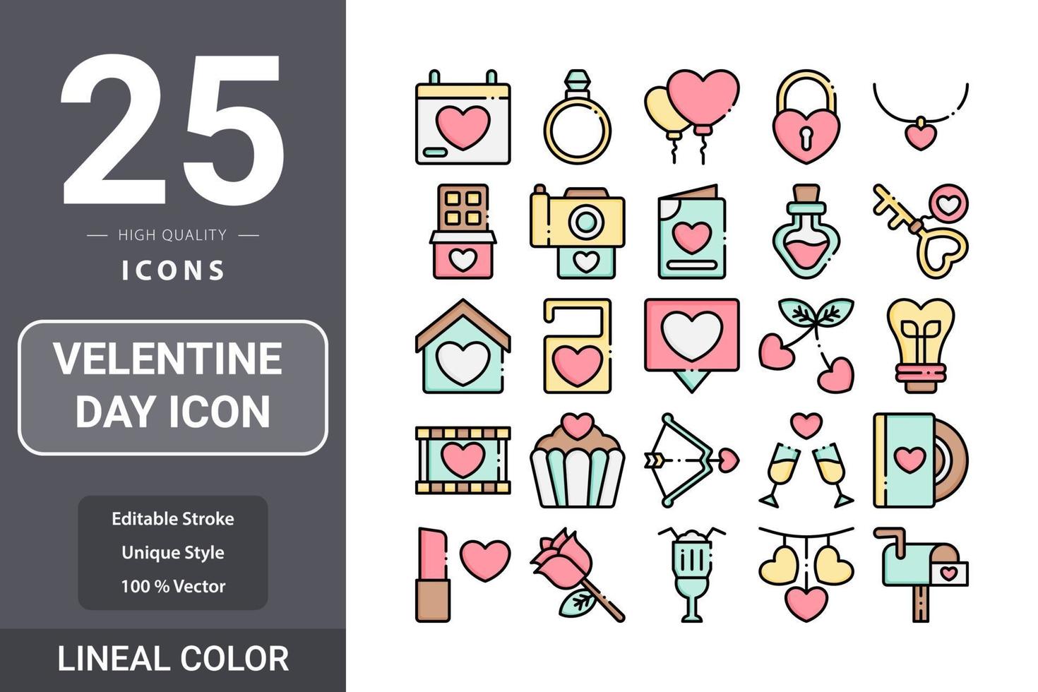 paquete de iconos del día de san valentín para el diseño de su sitio web, logotipo, aplicación, ui vector