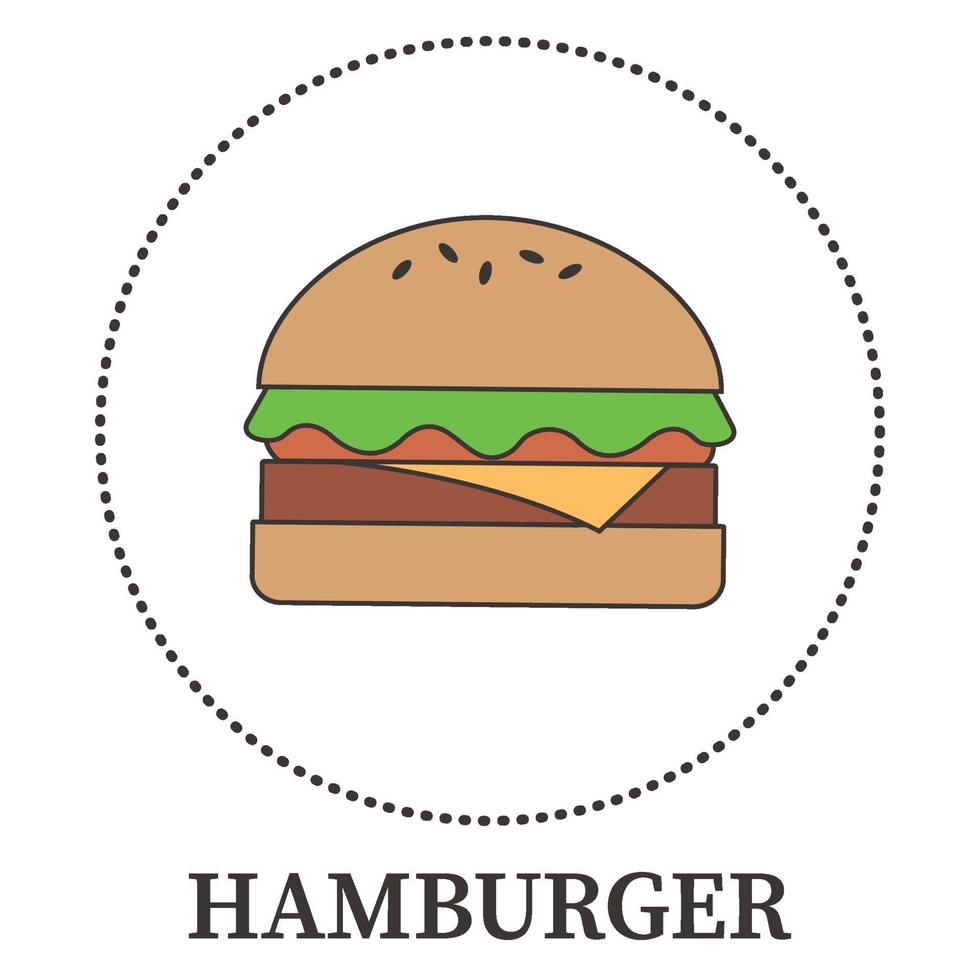 Abstract big hamburger on white background - Vector