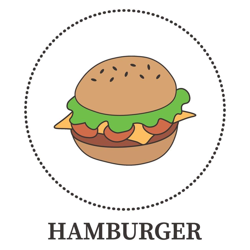 Abstract big hamburger on white background - Vector