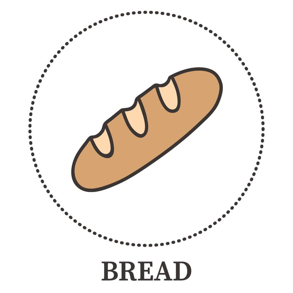 Realistic loaf of bread on a white background - Vector