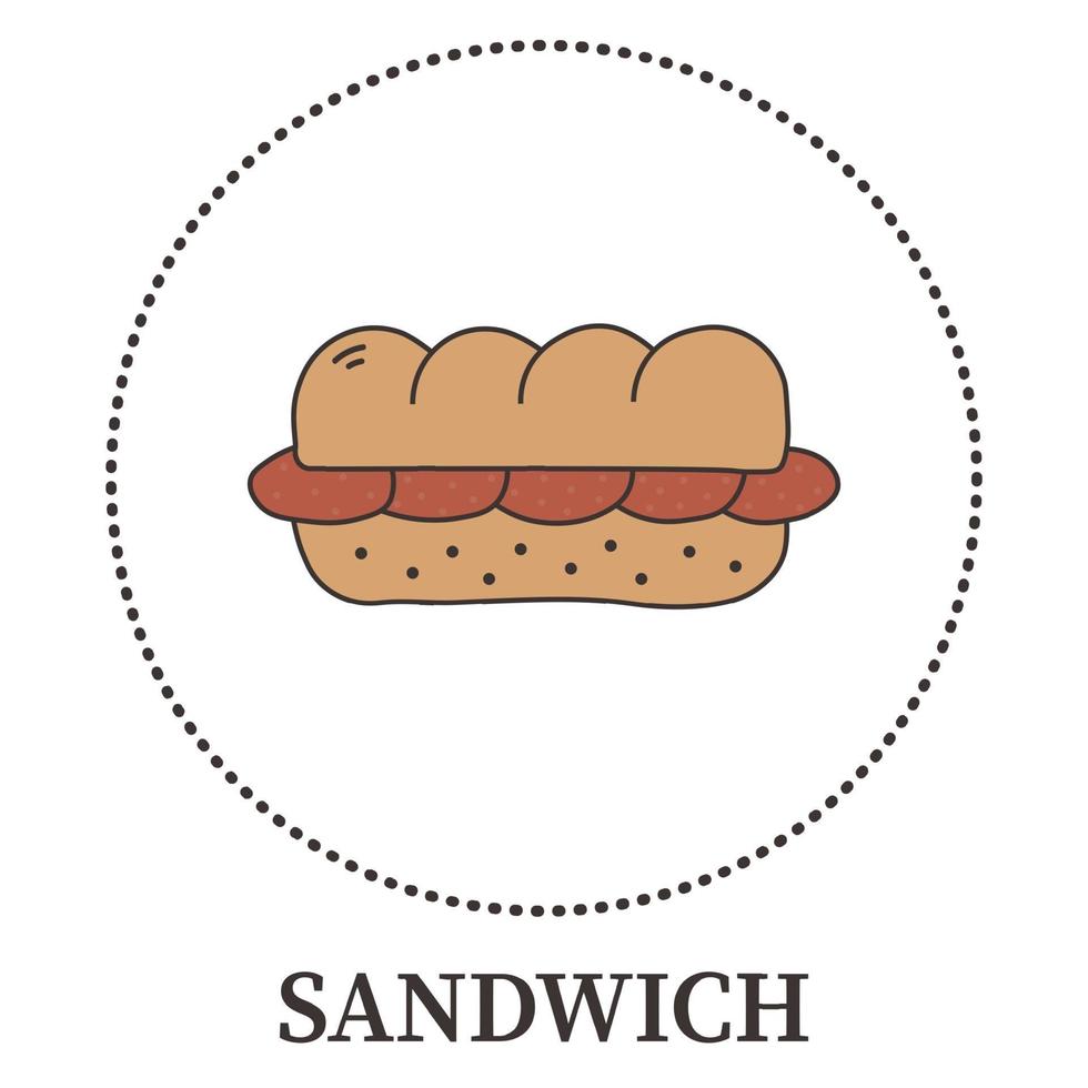 sándwich grande abstracto sobre fondo blanco - vector