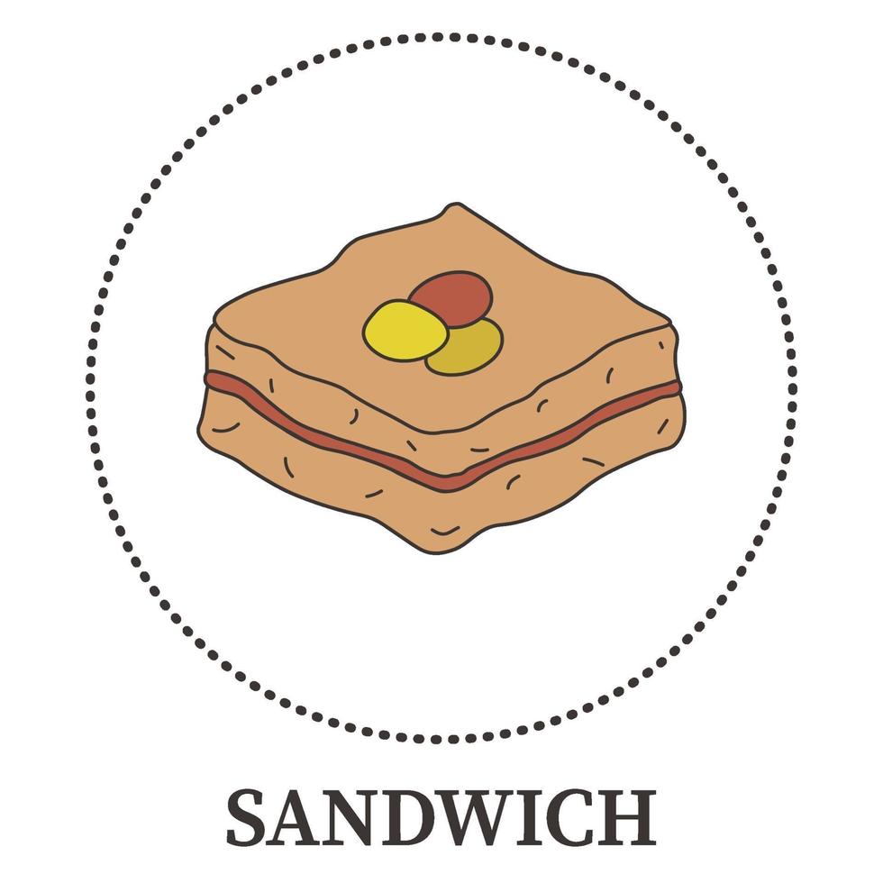 Abstract big sandwich on white background - Vector