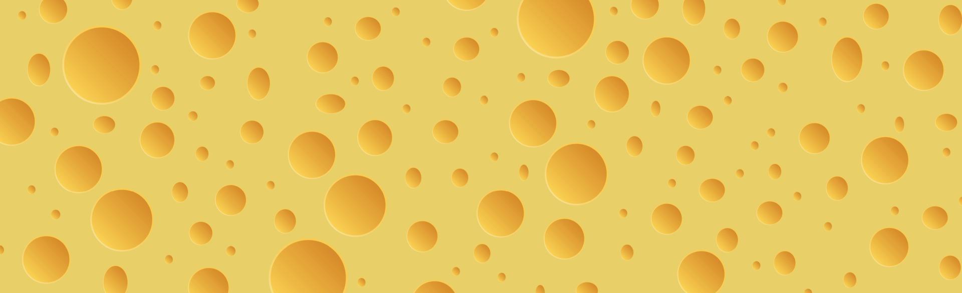 Yellow cheese with holes panoramic background - Vector