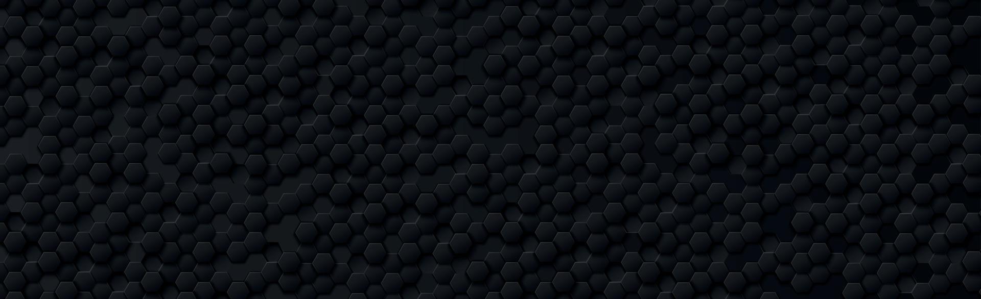 Abstract hexagons black on a black and gray background vector