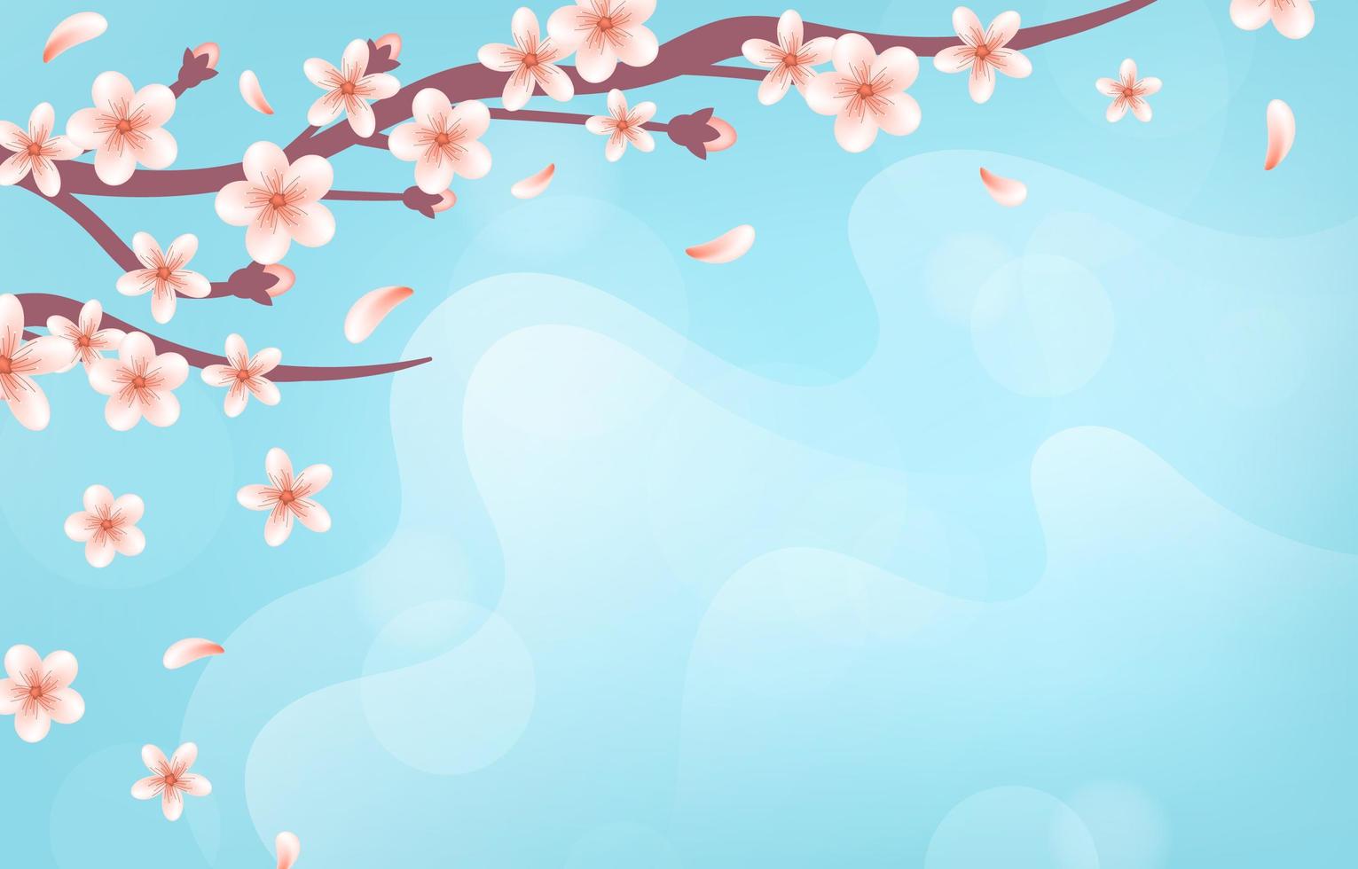 Realistic Cherry Blossom Background vector